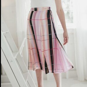 Elegant Pink Plaid Women's Skirt from Stina Goya